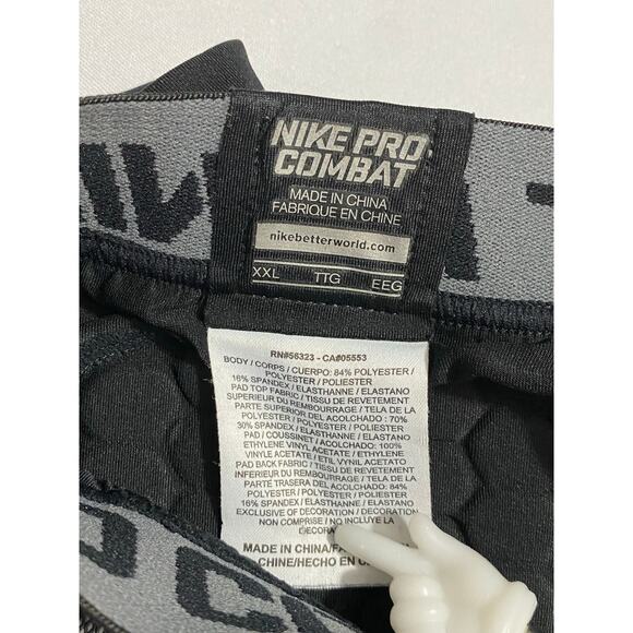 Nike Pro Compression Shorts with Pads Men’s Size XXL Black Athletic Performance - Picture 3 of 7